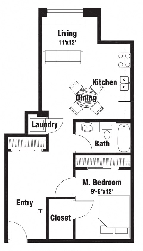 A2 Floor Plan at Riverpoint Lofts, Iowa   